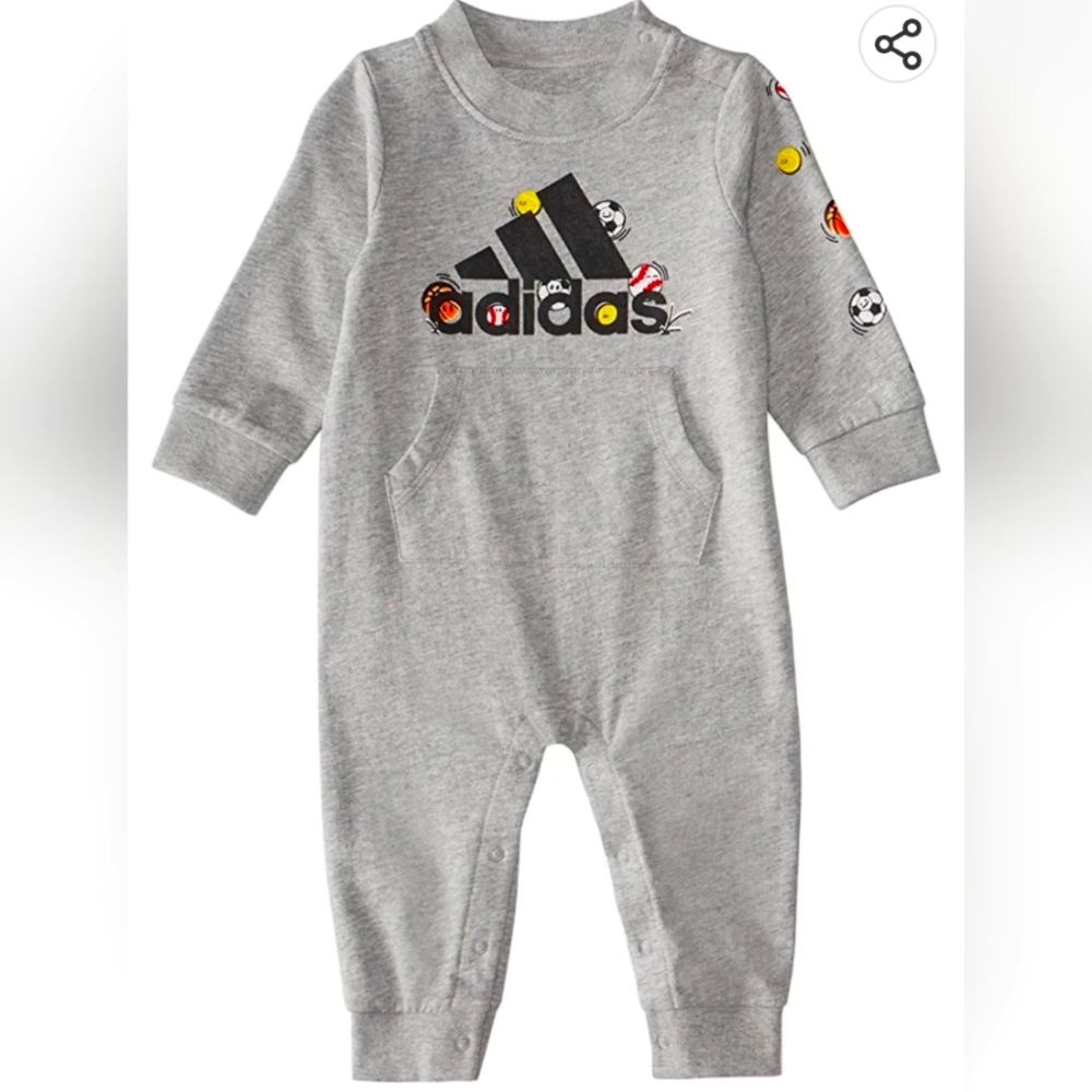 Baby Boy adidas Terry Graphic Coveralls